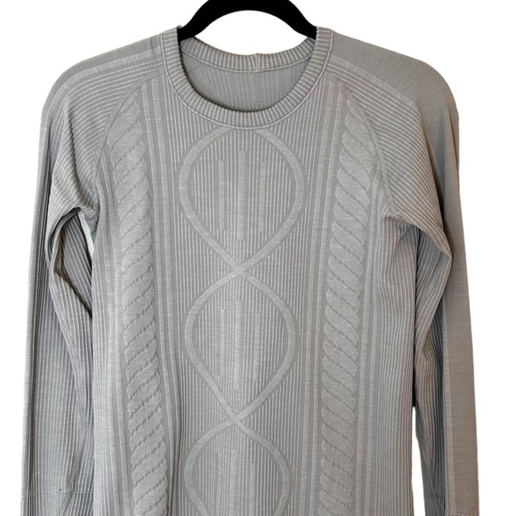 Lululemon Rest Less Pullover- Heathered Silver Spoon- Size 8 - Picture 9 of 14